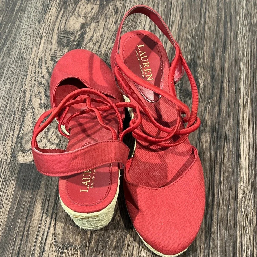 Lauren Ralph Lauren Women's Caralee Espadrille Wedge Sandal Size 10B